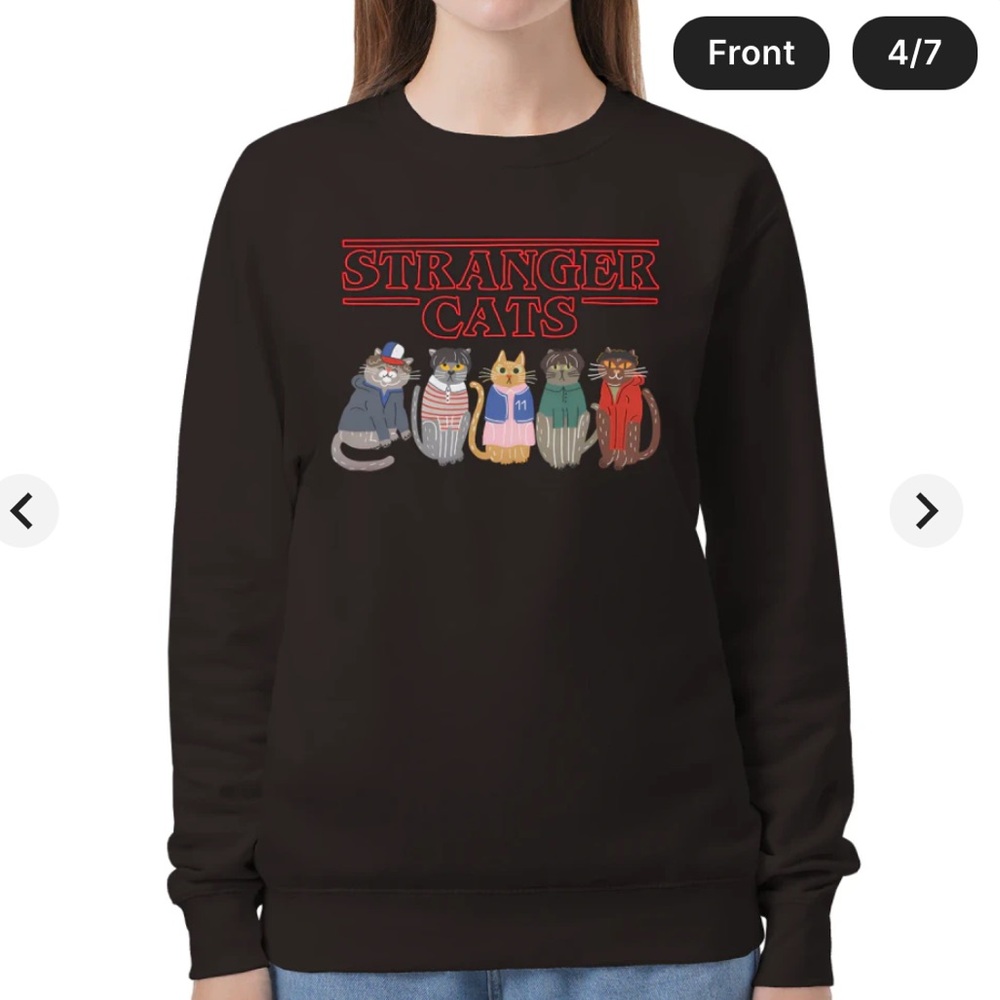 Stranger Cats Dark Chocolate Classic Unisex Sweatshirt